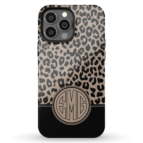Boho Leopard Personalized Monogram iPhone Case